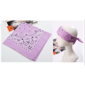 Bandana promotionnelle en coton à la lavande en papier Paisley